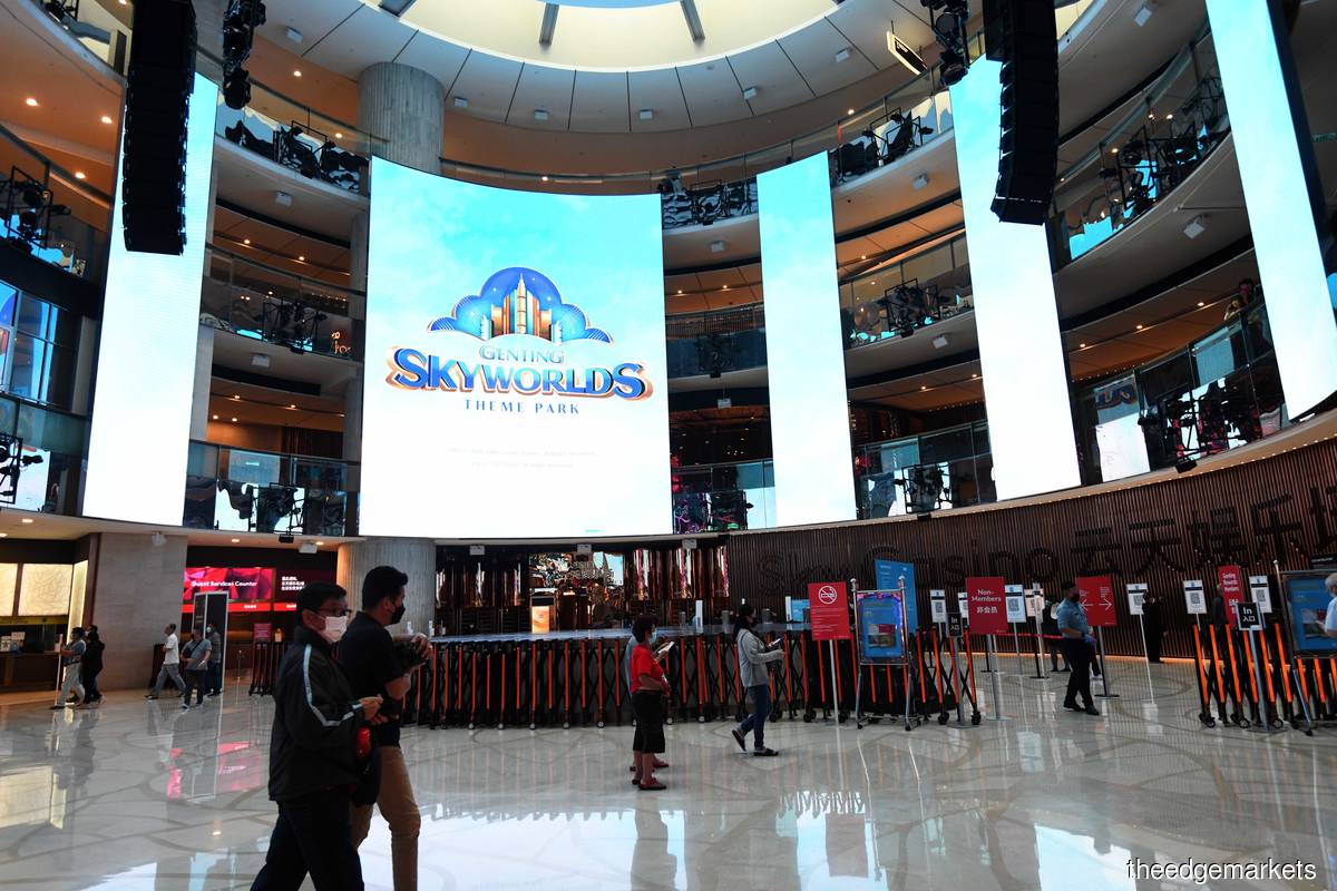Nomura analysts expect improving visitations to Resorts World Genting’s theme park, SkyWorlds, after two months of heavy rain in January and February dampened some visitations in what they said is usually a seasonally strong quarter. (Photo by Shahrin Yahya/The Edge)